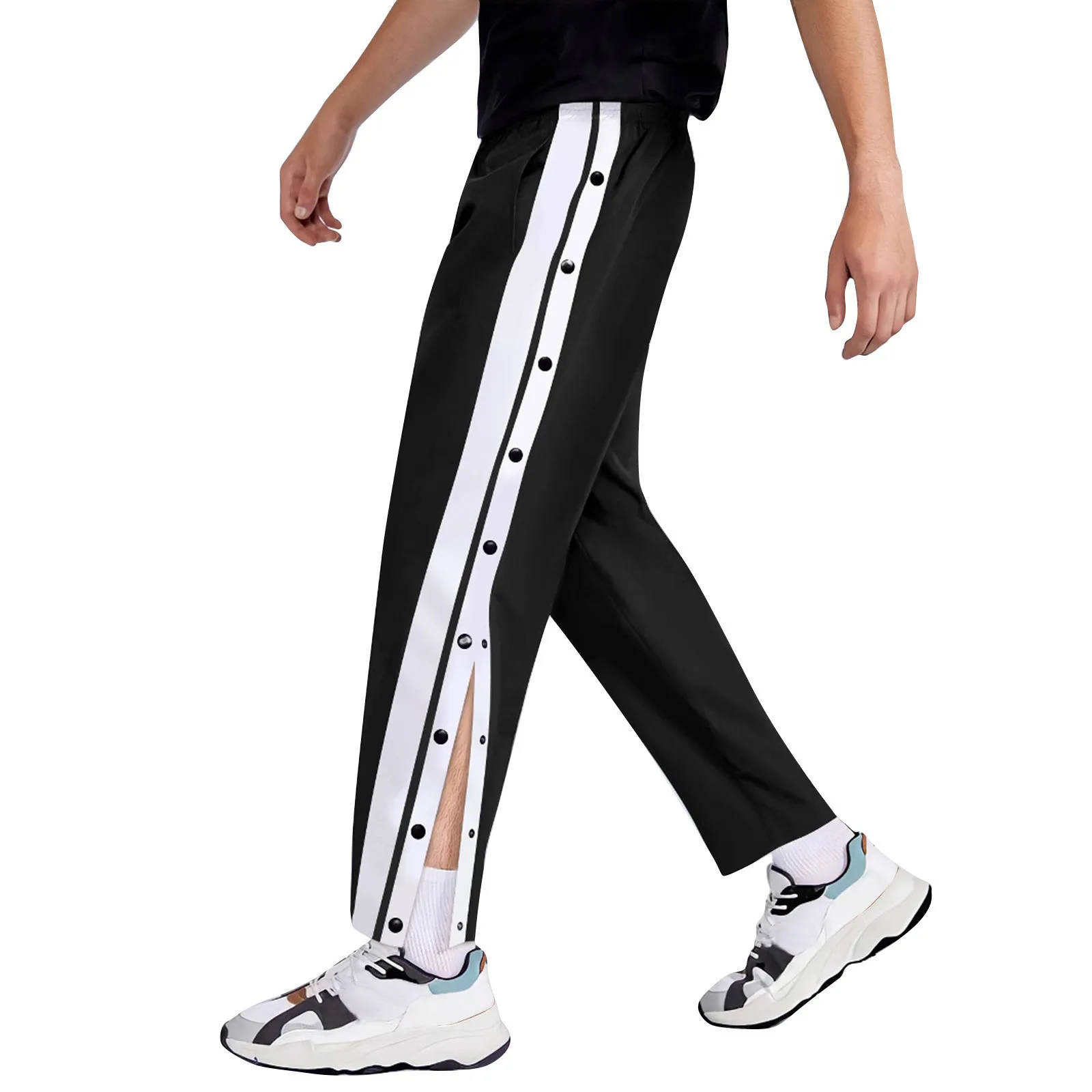 

Мужские дышащие быстросохнущие баскетбольные брюки, повседневные свободные прямые брюки на шнуровке, спортивная одежда, модные брюки