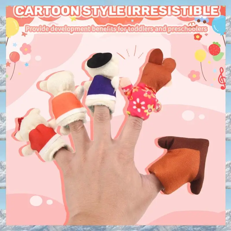 

Eco-Friendly-Lot Of 5 Pcs Finger Puppets Fairytale Fairy Tale Goldilocks And Three Bears
