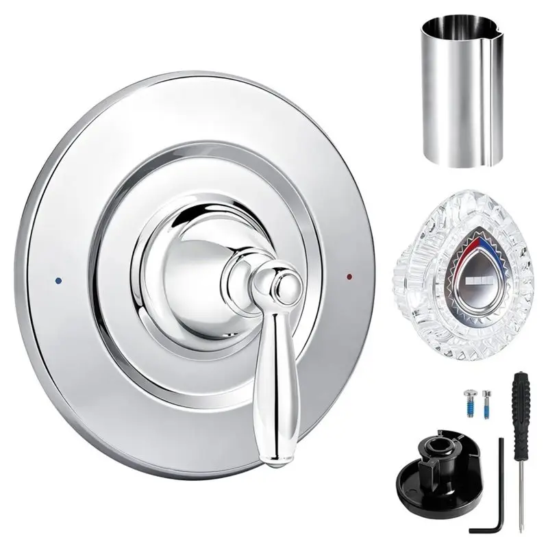 ABUG-Shower Trim Kit For Moen T470 Chateau Tub/Shower Valve Chrome, Include 96797 Push Pull Shower Knobs And Shower Handle