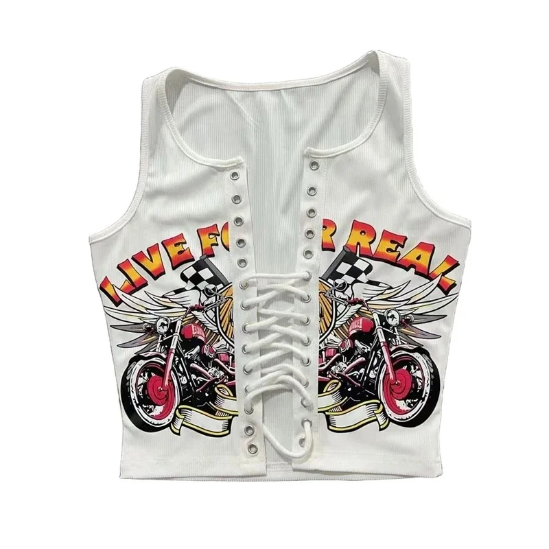 Picture 4: Summer Fashion Pattern Printing Two Piece Set Digital Bandage Crop Tank Top