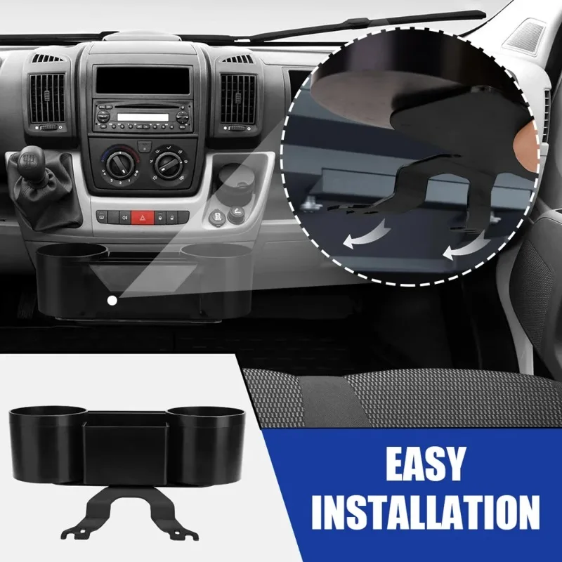 1pc Car Cup Holder With Mounting Bracket For Fiat Ducato Peugeot Boxer Citroen Relay Van Centre 2007+ Double Coffee Cup Holder