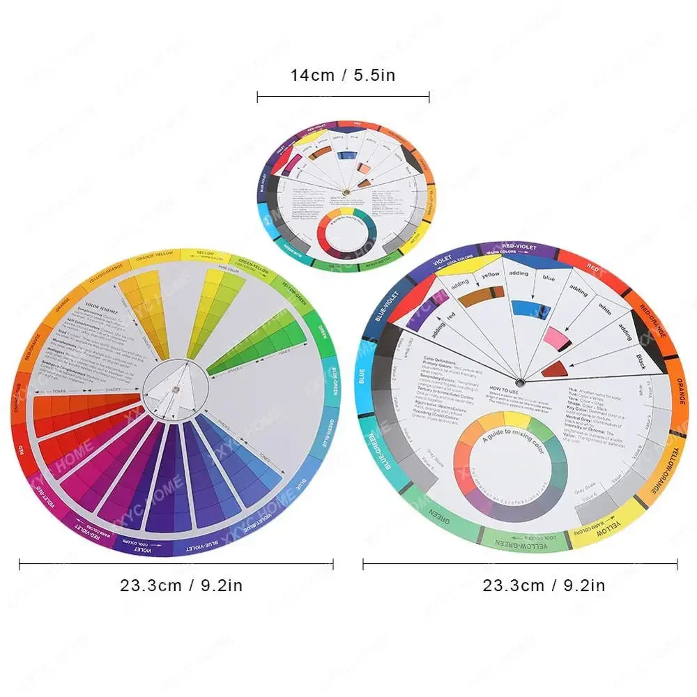 1/2/3Pieces Tattoo Color Wheel Color Mixing Board Circular Colors for Chromatic Guide Tattoo Color Mixing Guide Wheel Paper Card