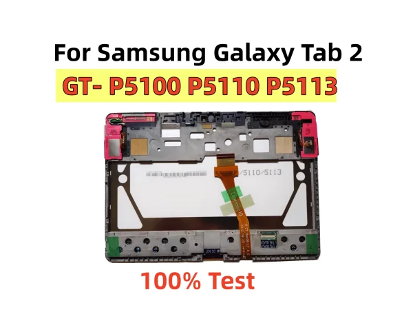 For Samsung Galaxy Tab 2 10.1 GT- P5100 P5110 P5113 LCD Display Screen Panel + Touch Screen Digitizer Sensor Assembly with Frame