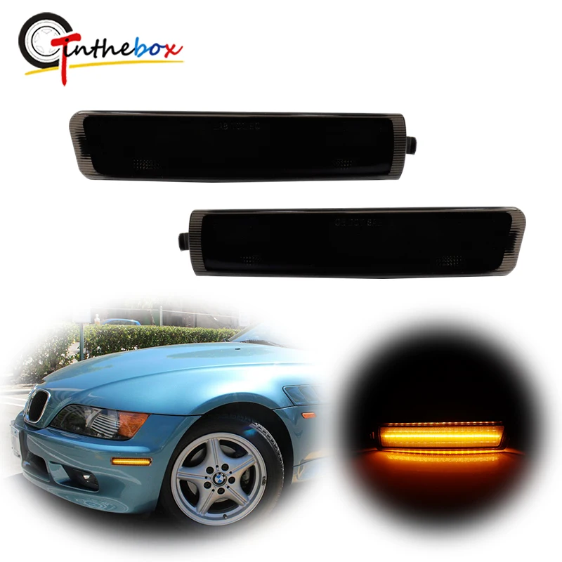 For BMW Z3 M Roadster Coupe 1997-2002 Convertible 1996-2002 2PCS White Front LED Side Marker Lights Auto Fender Flare Lamps