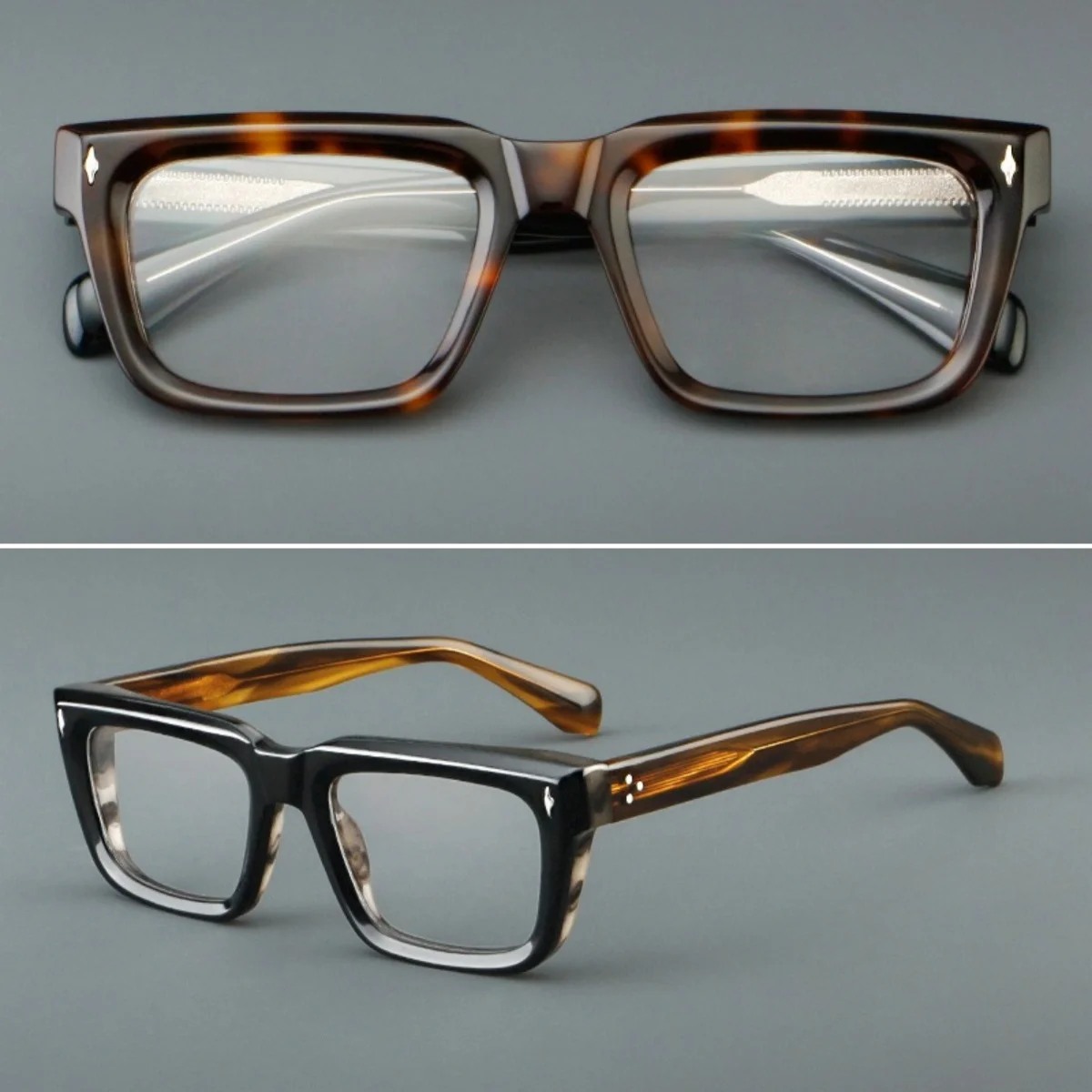 

Eyeglasses Frame for Men Vintage Acetate Optical Eyewear Trendy Hand Made Prescritption Spectacles