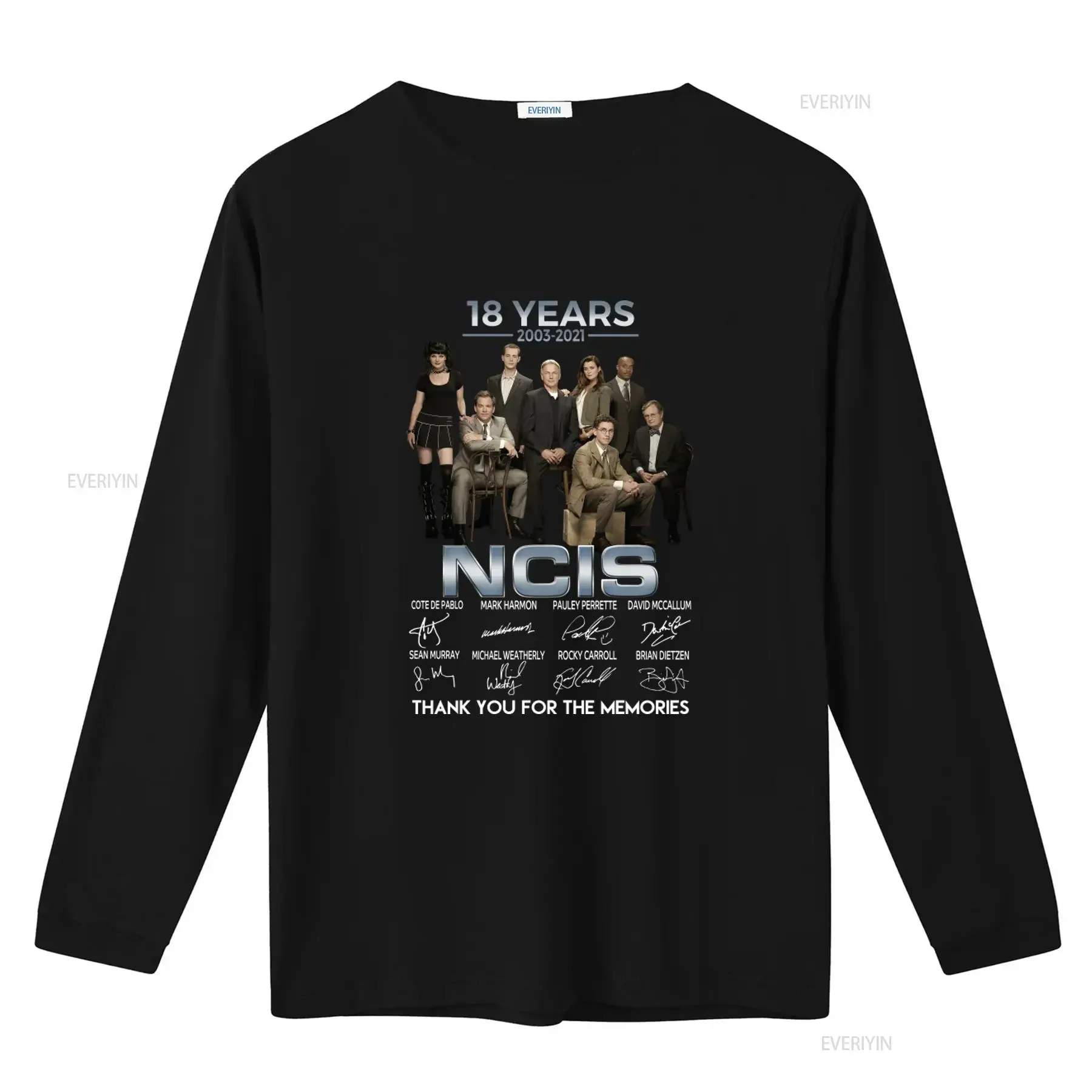 18 Years 2003 2021 NCIS Signature Thank You For The Memories T Shirt vintage Washed fashion streetwear Comfortable graphic