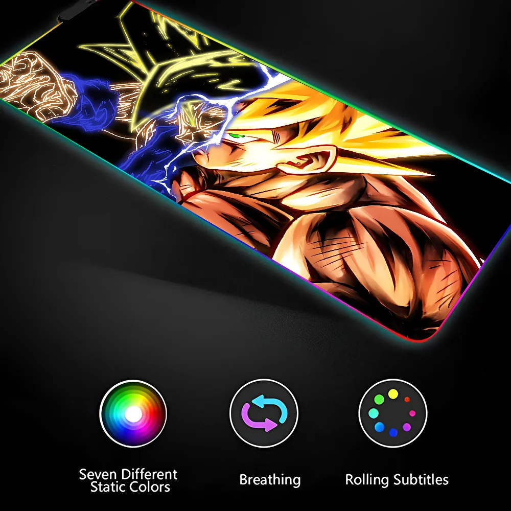 1pc Uper DBZ rubberen mat XXL RGB gaming-muismatten HD zwart gameraccessoires grote LED