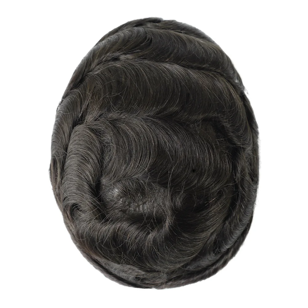 ذكر الشعر الاصطناعي 0.06-0.08 مللي متر الجلد الشعر المستعار رجل الباروكات للرجال شعر مستعار الرجال الشعرية الاصطناعية 100% شعر الإنسان الرجال الباروكات