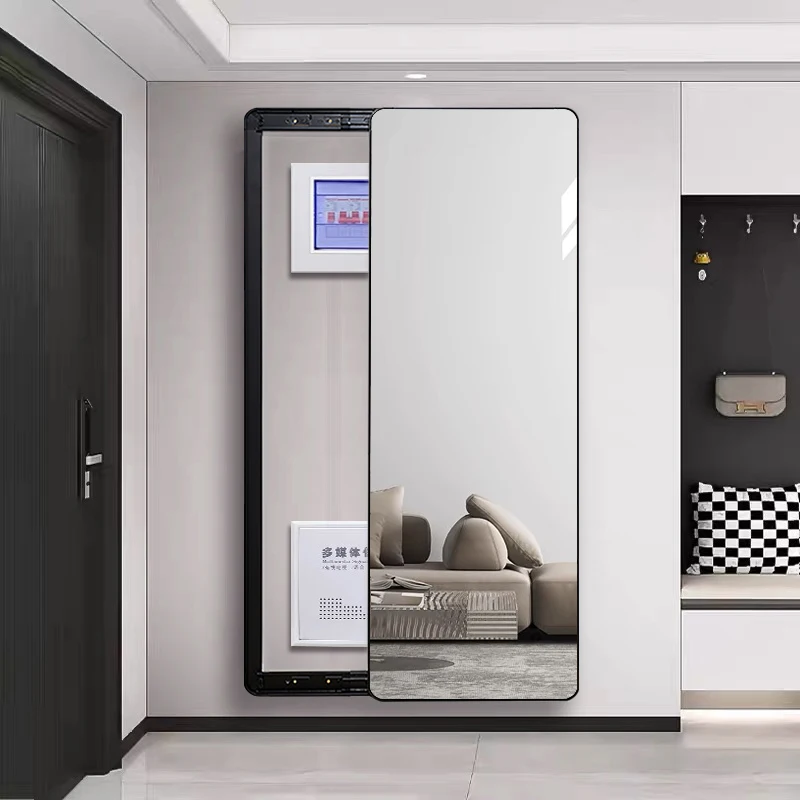 

Зеркало в полный рост для блокировки счетной коробки, закрывающаяся и двухтактная коробка слабого тока, туалетное зеркало, украшение счетной коробки