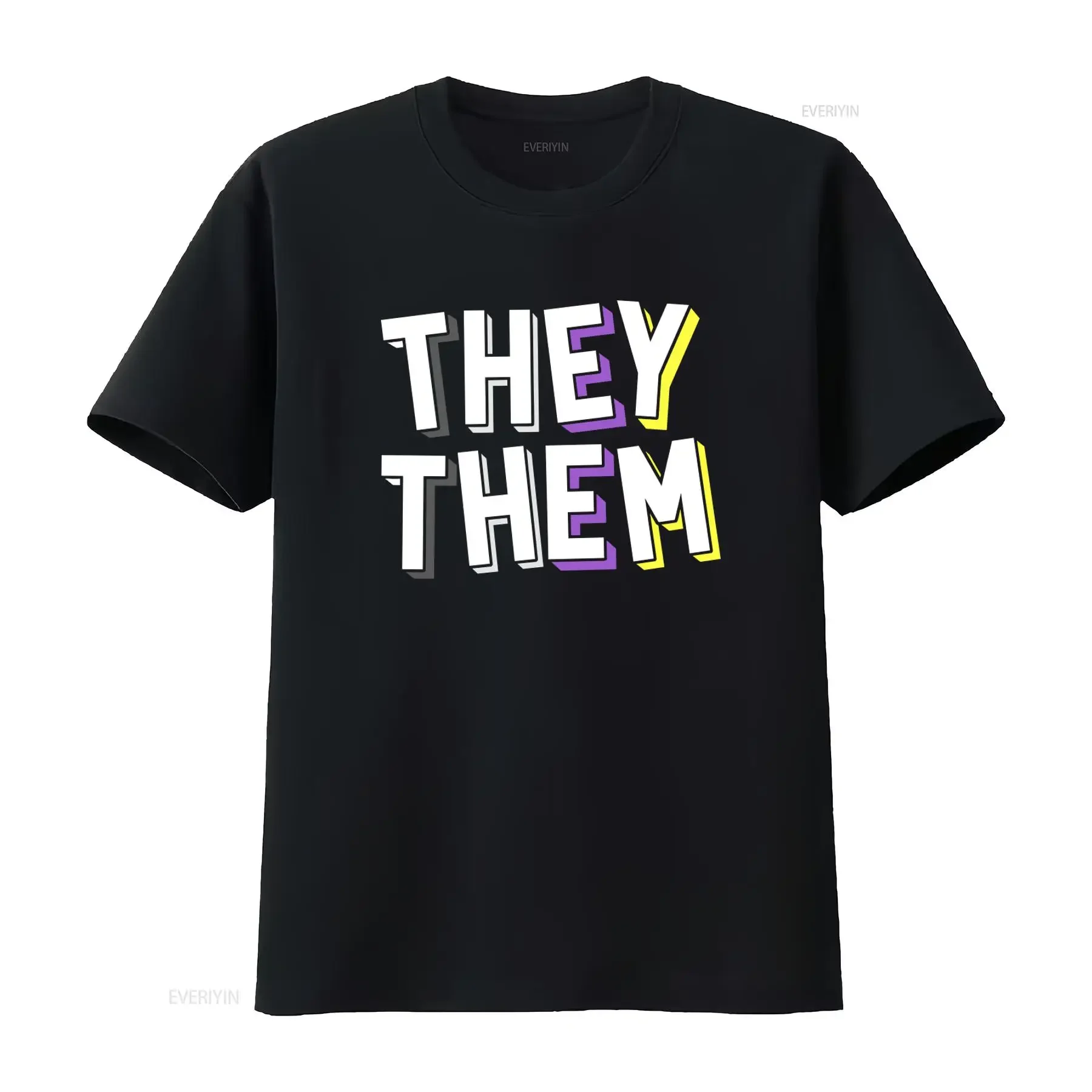 They Them T Shirt Genderqueer Pride Non Binary Genderfluid LGBT Nonbinary Pronouns My Unique Style vintage Washed