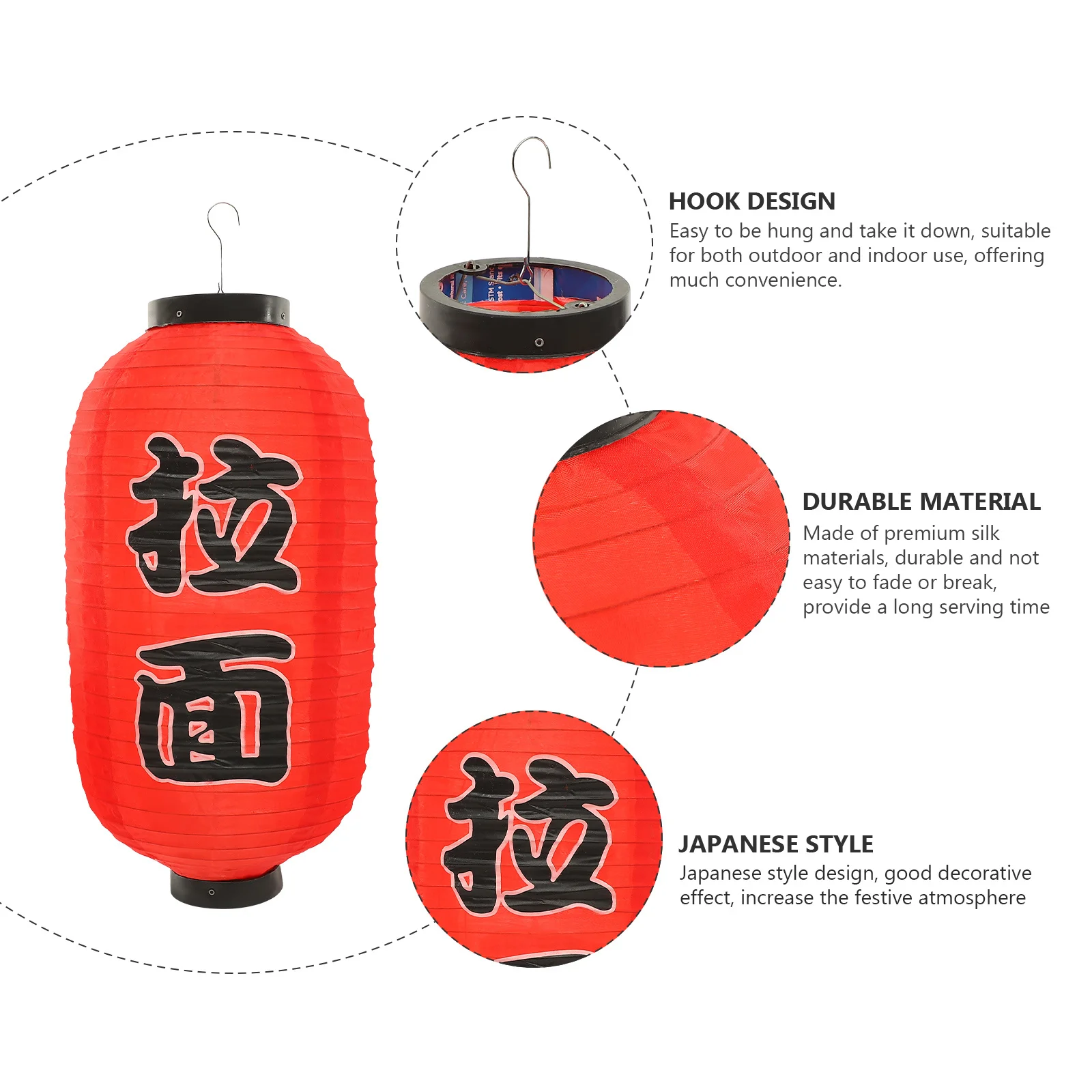

3Sets Japanese Style Lantern Traditional Ramen Red Hanging Lantern Restaurant Decor Outdoor Indoor Party Ornament