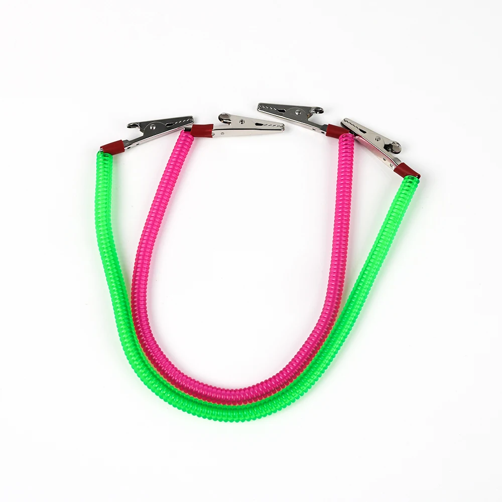 50pcs Colourful Dental Bib Scarf Plastic Spring Clips Napkin Chain Face Covering Strap Holder Lanyards