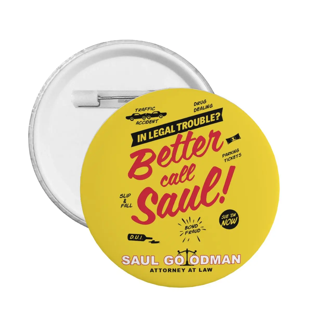 Better Call Saul Goodman Breaking Bads Round Button Pin for Jeans Customizable Pinback Badge Brooch