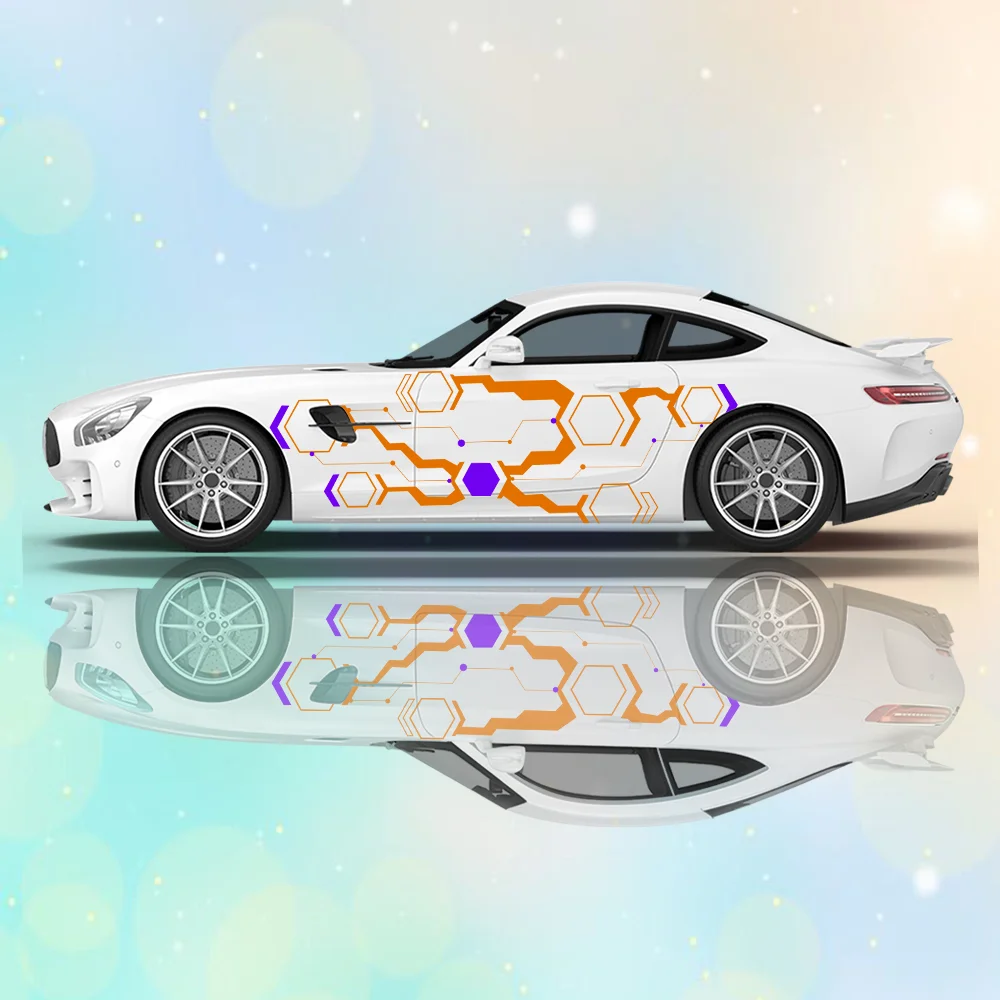 

Contrasting Hexagonal Car Vinyl Wraps Decal Selfadhesive PVC Anti Scratch Sticker Suitable for Trucks SUV Decor Auto Accessories