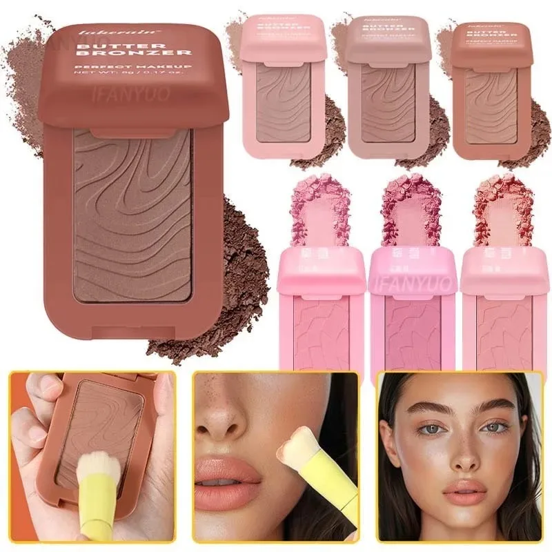 ブロンザーメイクアップ輪郭防水モノクロヌードマットシルキーブラッシュフェイス輪郭シェーディングパレットパウダー韓国フェイスコスメティック