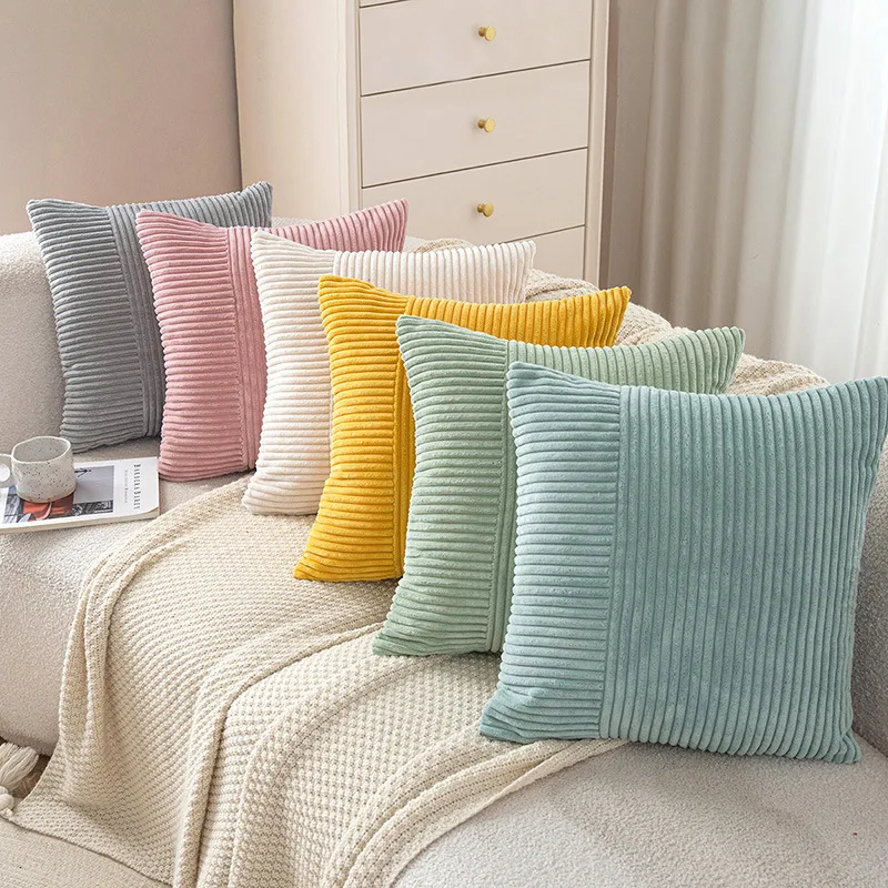 Corduroy Solid Striped Body Pillow Nordic Soft Living Room Sofa Cushion for Lumbar Support Cozy Home Decoration for All Seasons