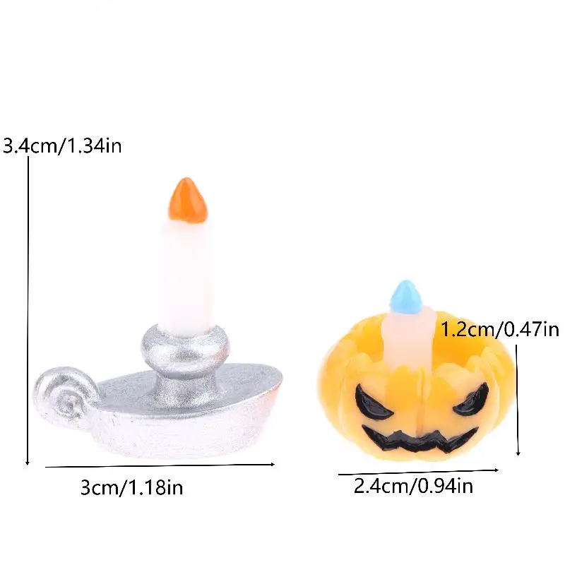Halloween-Puppenhaus-Dekoration: 3-teilige Kürbislaterne, Kerzenhalter, Miniaturen