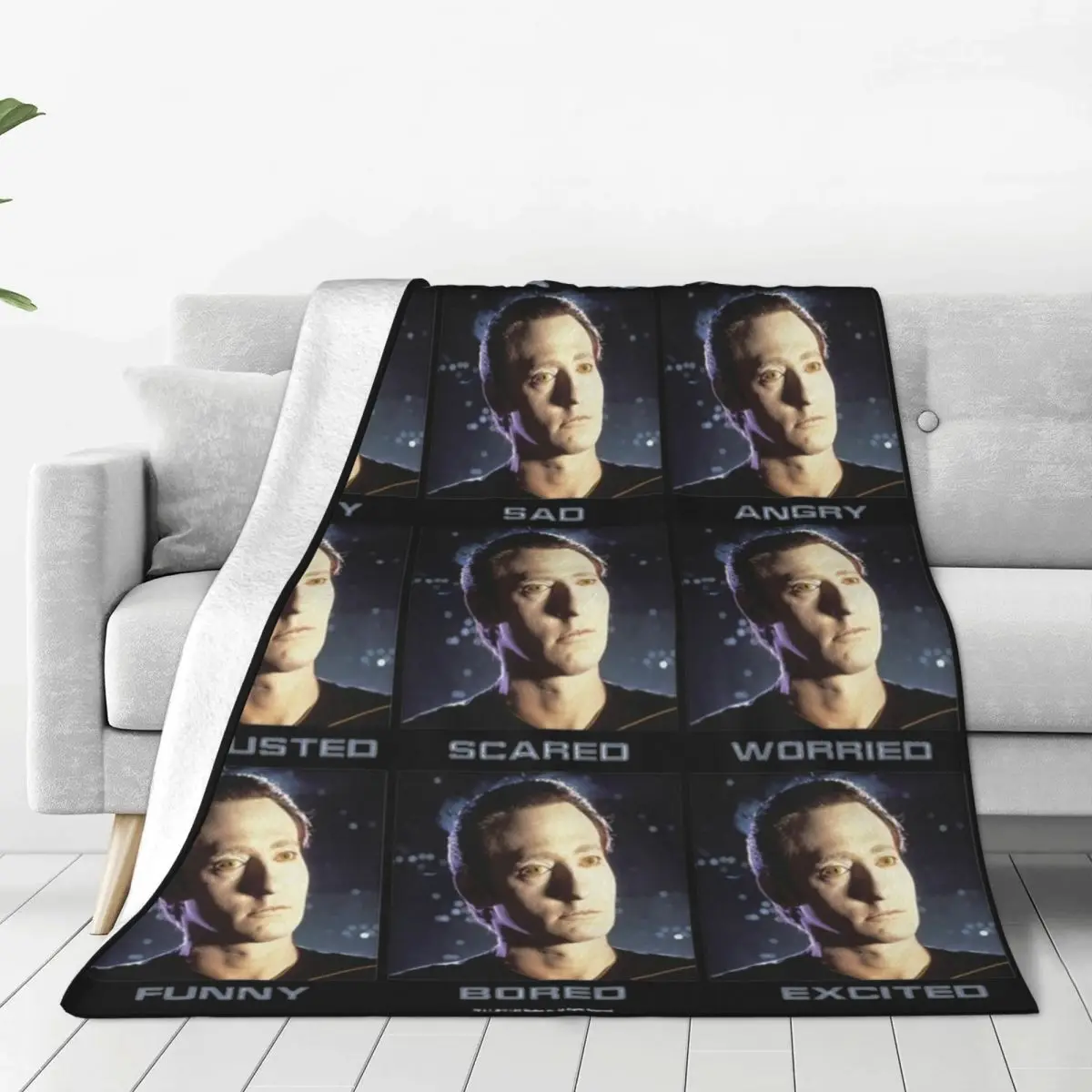 Stars Treks The Many Emotions Of Data Velvet Throw Blanket Blanket for Home Couch Soft Bedding Throws