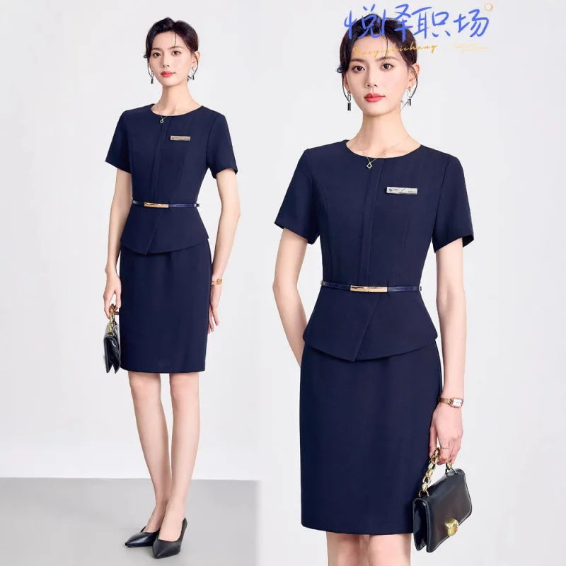 

Новое высококачественное черное профессиональное платье для женщин, летняя элегантная одежда в стиле богини для поездок на работу, официальная спецодежда