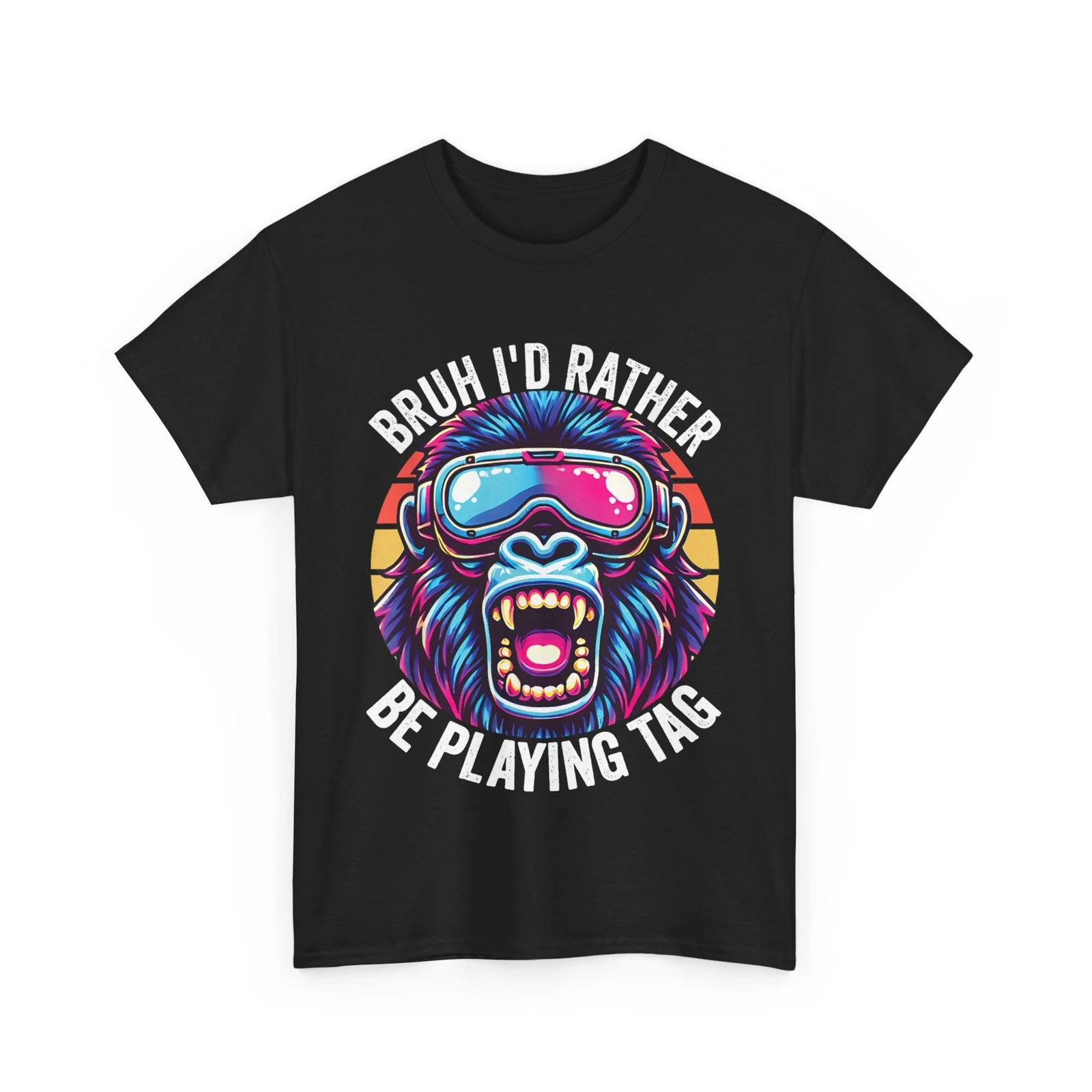 Bruh I'd Rather Be Playing Tag T-shirt, Gorilla Gamer Video Games Lovers Shirt