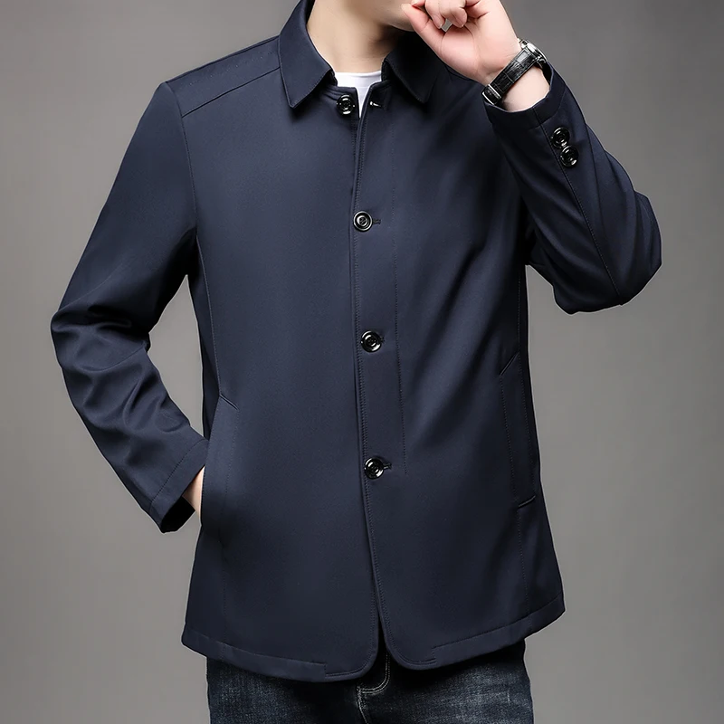 Monocromático Lapela Business Casual Jacket, Trend bonito casaco, Work Young Dad Jacket, Moda primavera, M-3XL, 2024