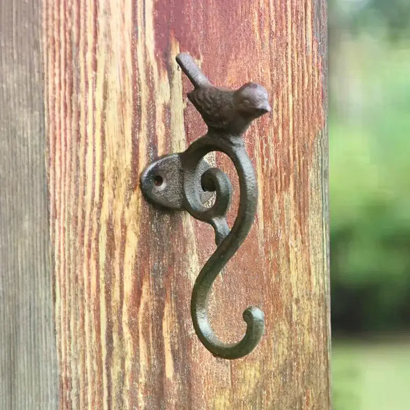 Vintage Cast Iron Bird S-Hook Heavy Duty Wall For Hanging: Coats Bags Keys Rustic Garden Patio Decor 1PC