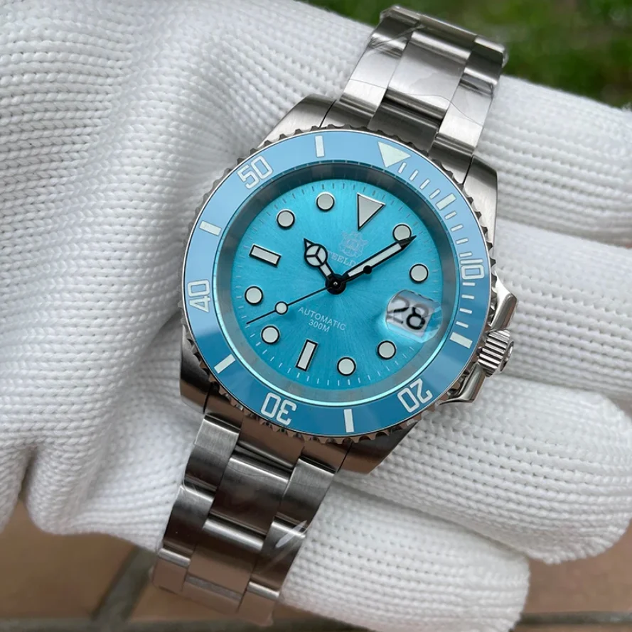 

Мужские дайверские часы STEELDIVE, 41 мм, спортивные автоматические механические наручные часы, 300 м, водонепроницаемые, C3, светящийся сапфир, NH35, керамический безель