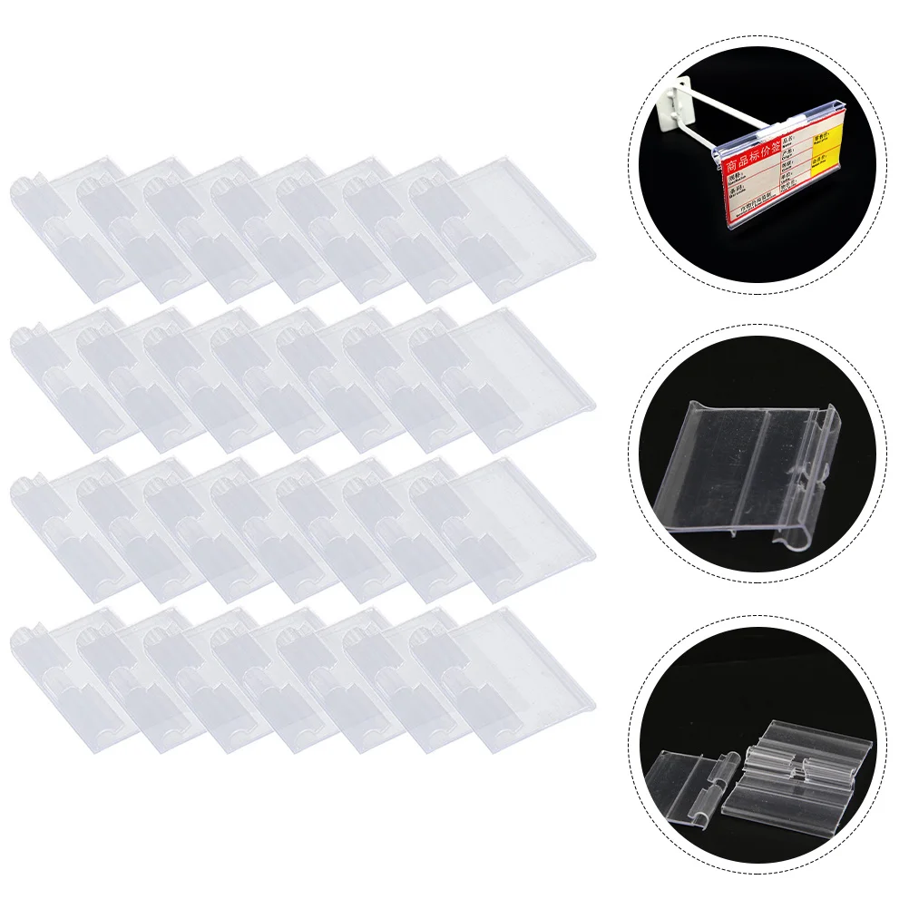 50 قطعة أصحاب التسمية واضح شارة السعر كليب لملحقات البيع بالتجزئة تسجيل عرض المدرجات الرف العلامات مخزن رفوف العرض #3