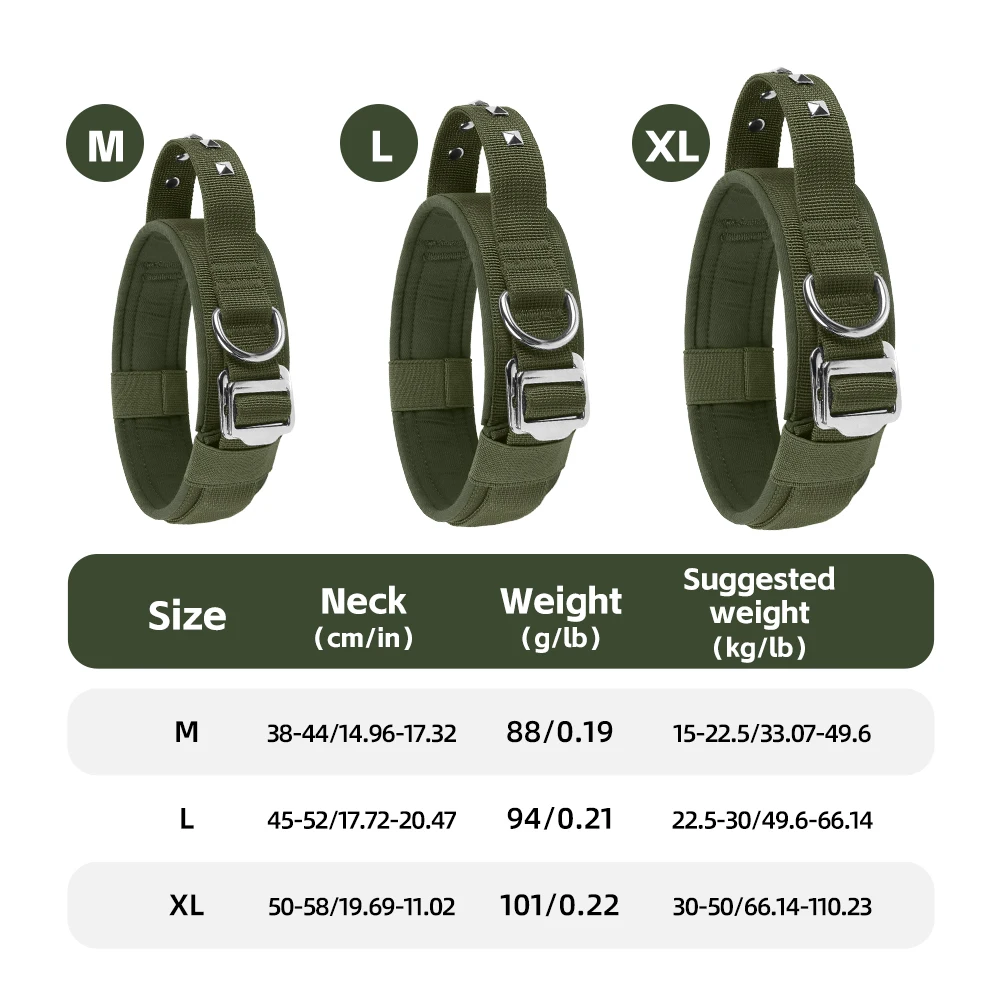 Outdoor Tactical Dog Collar Metal Buckle Breathability Nylon Collar Medium and Large Dog Training Neck Collar explosion -proof view 3