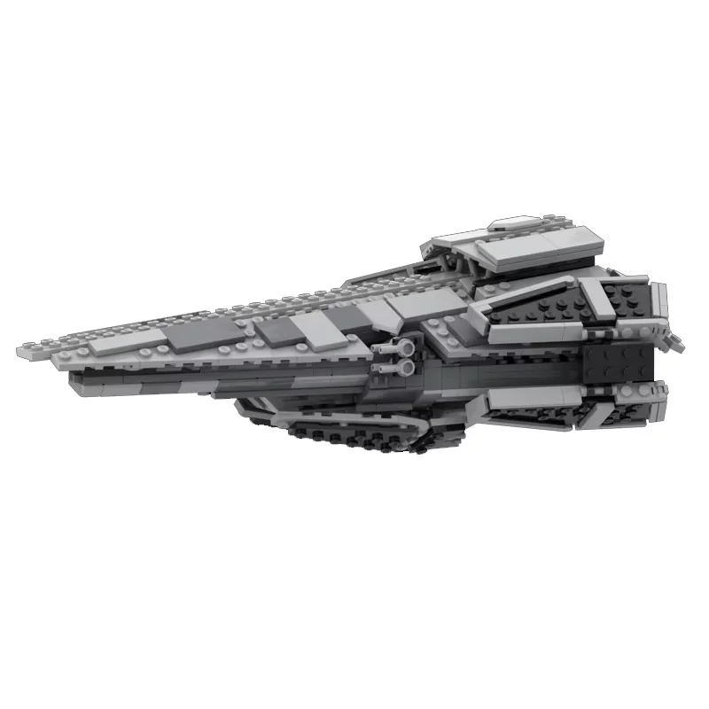 

Модель здания корабля MOC Space Warfare — собранные игрушечные строительные блоки из мелких частиц — инновационный праздничный подарочный набор, подходящий