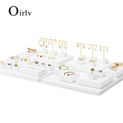 Oirlv White Jewelry Display Set puntelli con espositore per gioielli in metallo per collana orecchini Bangle Ring Fashion Shops puntelli