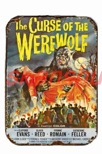 Curse of the Werewolf  Poster All Metal Tin Sign  8x12