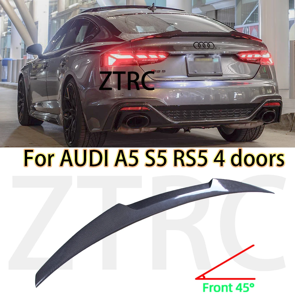 

Car Spoiler For Audi A5 S5 RS5 B9 B9.5 4Door Sportback M4 Style Glossy black fiber material 2017-2024