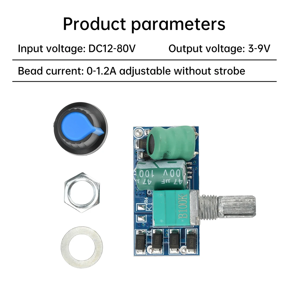 DC12-80V светодиодный модулятор постоянного тока с затемнением для настольной лампы, светодиодный светильник 3-9 В, выход 0-1,2 А, регулируемый без мерцания