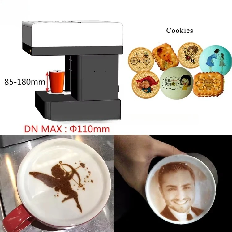 Desktop Flatbed Edible Picture Printer For Chocolate Cookie And Multi‑layer Birthday Cake Custom Pattern Processing