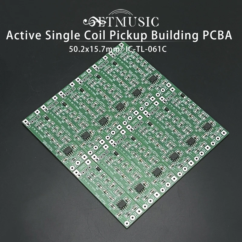 

12Pcs PCBA for Single Coil Pickup Active Pickup Building 50.2x15.7mm IC-TL-061C Pickup Parts for Electric Guitar Green