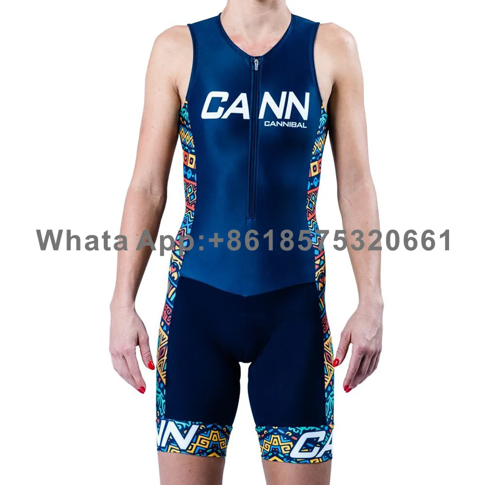 CANNIBAL Triathlon women Sleeveless Track Suit Mountain Bike skinsuit Cycling Suit Leotard Jumpsuit Cycling Suit in swimsuit