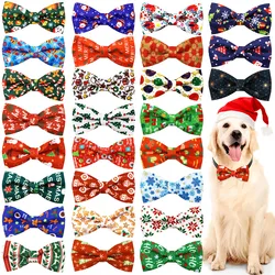 20/40PCS Winter Dog Collars With Elastic Bands Movable Christmas Dog Bowties Wholesale Pet Grooming Accessories For Dogs