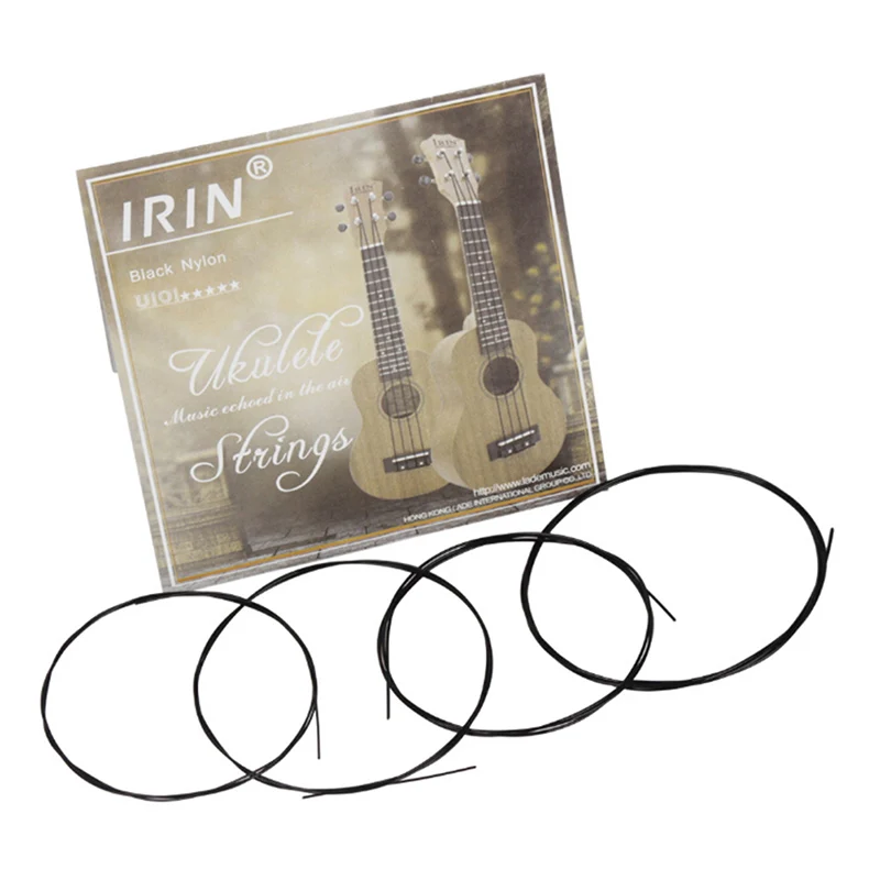 4Pcs Black Nylon Ukulele Strings Set 0.56mm 0.71mm 0.81mm for beginners