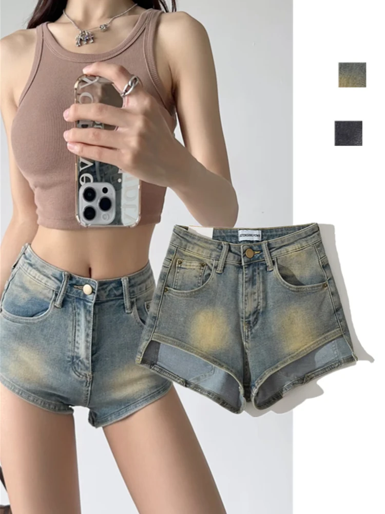 

Облегающая джинсовая юбка с низкой талией, женская летняя модная сексуальная юбка трапециевидной формы в стиле ретро, шорты, подтягивающие тело orts