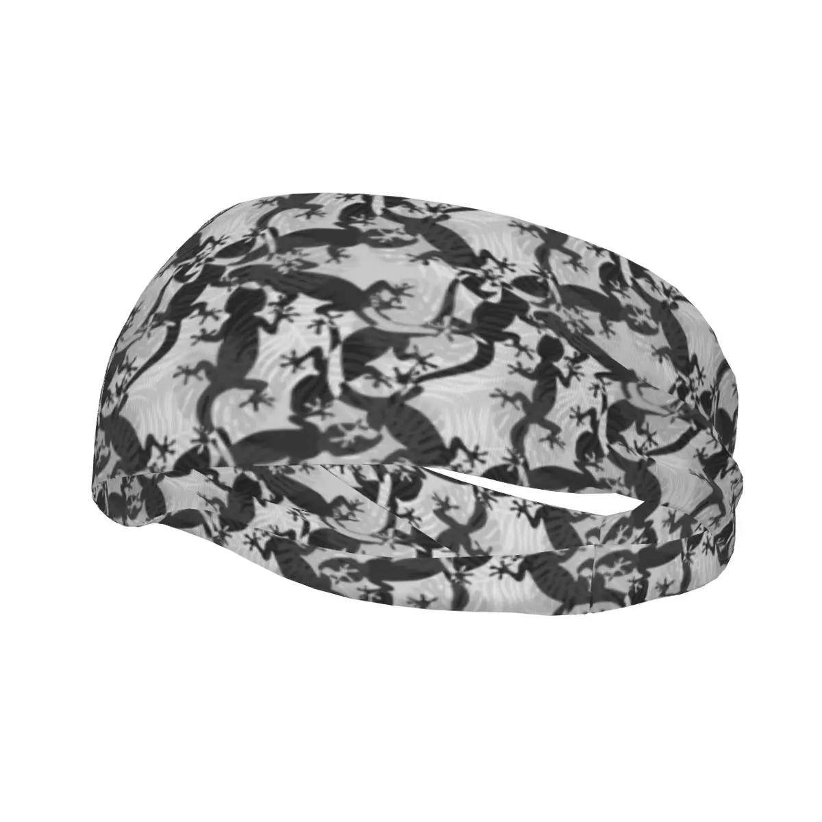 

Sports Headband Abstract Tropical Lizards And Palm Leaves Fitness Sweatband Absorbent Cycling Jog Hair Bandage