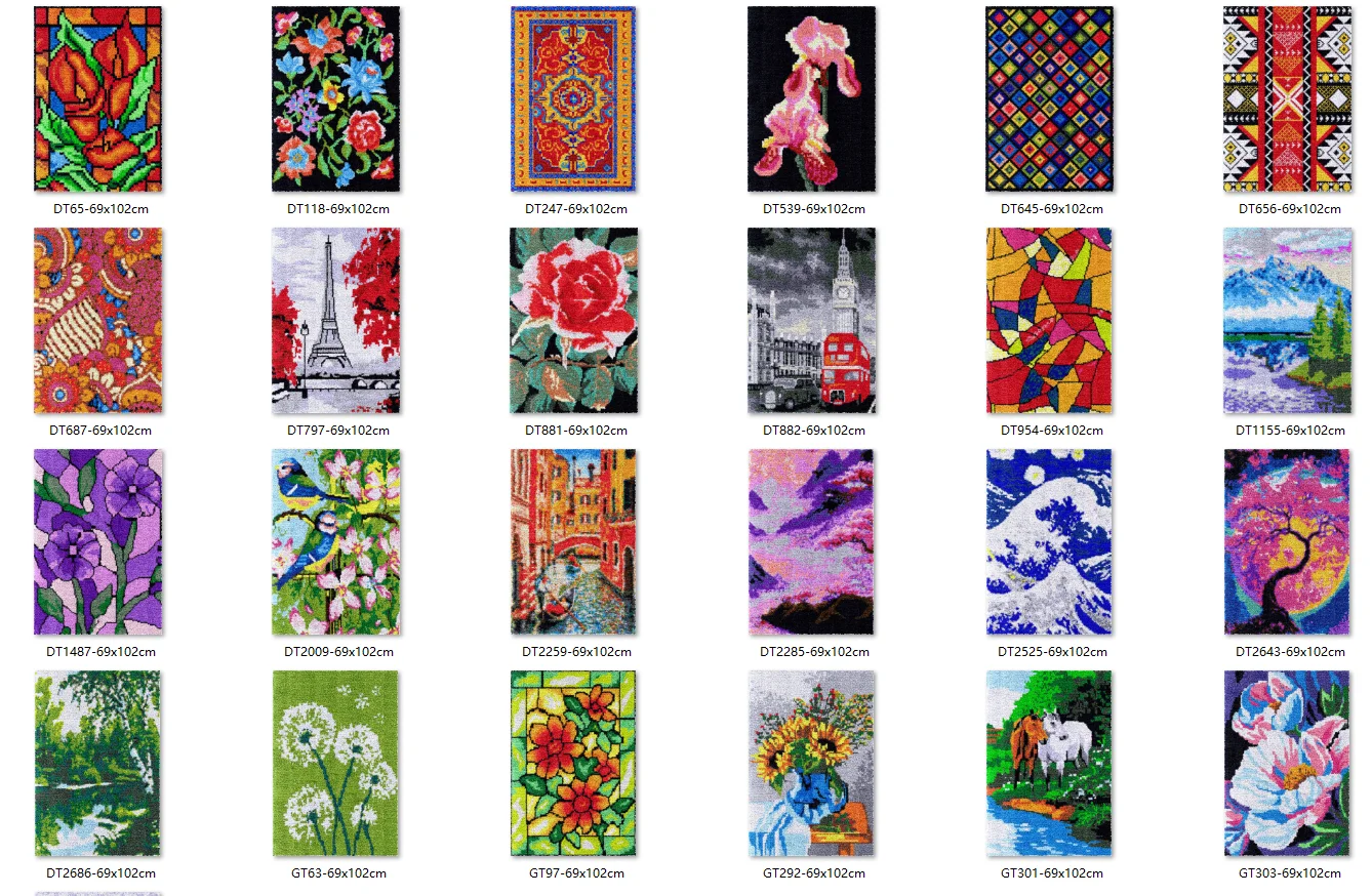 Rose  latch hook kit rug canvas printing Latch Hook Rug Pillow diy carpet embroidery handmade accessories 55-75cm
