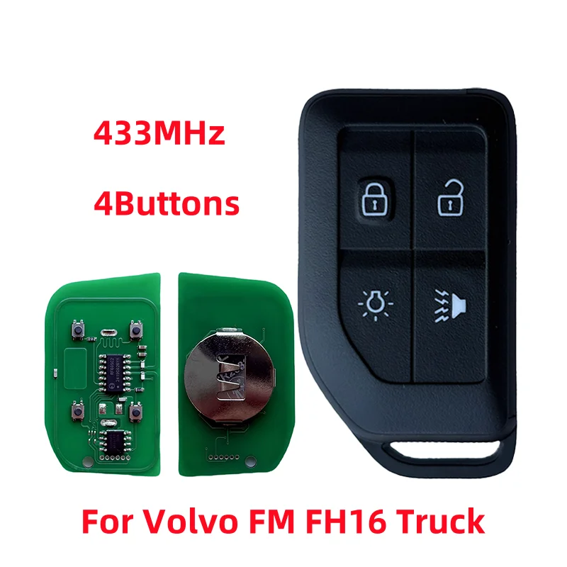

Для Volvo FM FH16 Замена грузовика Автомобильный смарт-брелок управления 433 МГц Fsk 4 кнопки Автомобильный дистанционный ключ