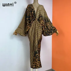 Dress New Fashion Africa Abaya Maxi Dress Retro print Kimono Kaftan Mujer Vestido Caftan swimsuit woman 2023 boho clothing