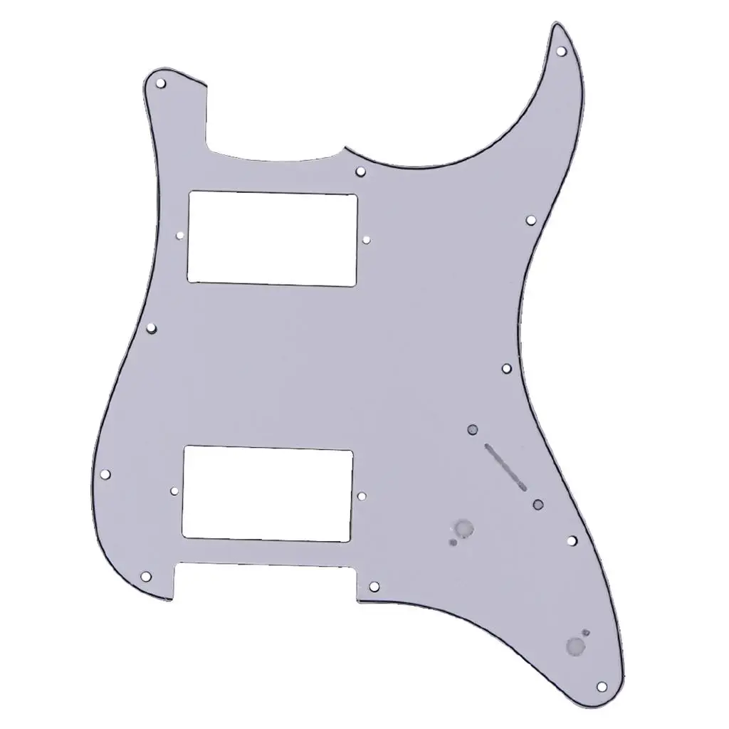 HH 11-Hole Electric Guitar Pickguard Pick Guard Scratch Plate for ST/Sq Style Guitar Parts 3Ply White