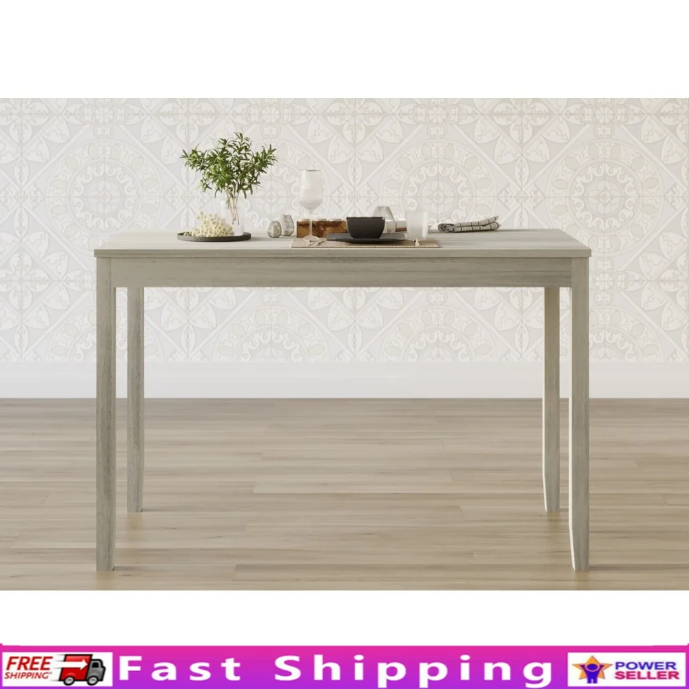 

Rectangular Solid Wood Dining Table 4 Indoor Use Sturdy Legs Natural Woodgrain Elegant Finish Cozy Gatherings