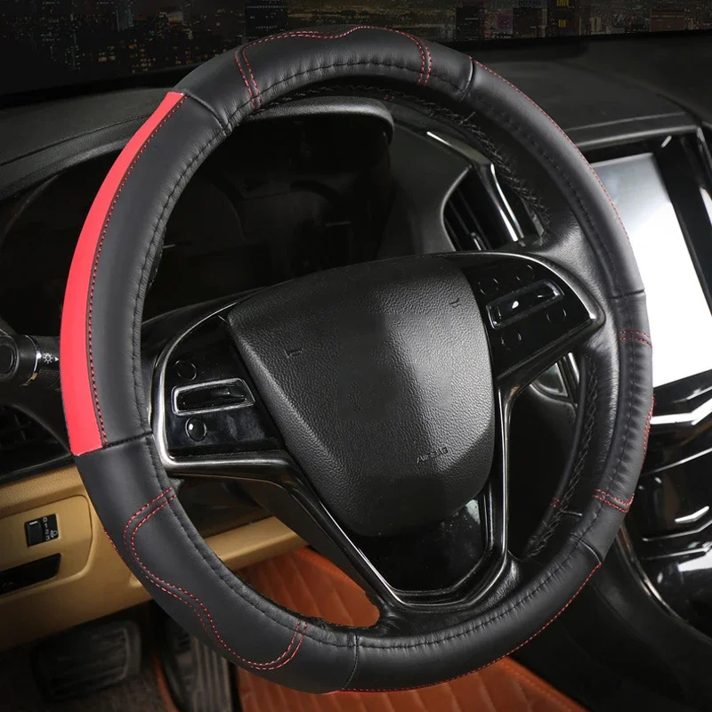 High Quality Leather Car Steering Wheel Cover for Cadillac CT5 XT6 CT6 XT4 XT5 ATS-L XTS ESCALAD Braid on O Type Steering-Wheel