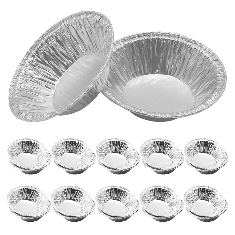 

500Pcs Round Egg Tart Molds Aluminum Foil Mini Tart Pans Disposable Baking Pie Tins for Home Cafe Restaurant Parties
