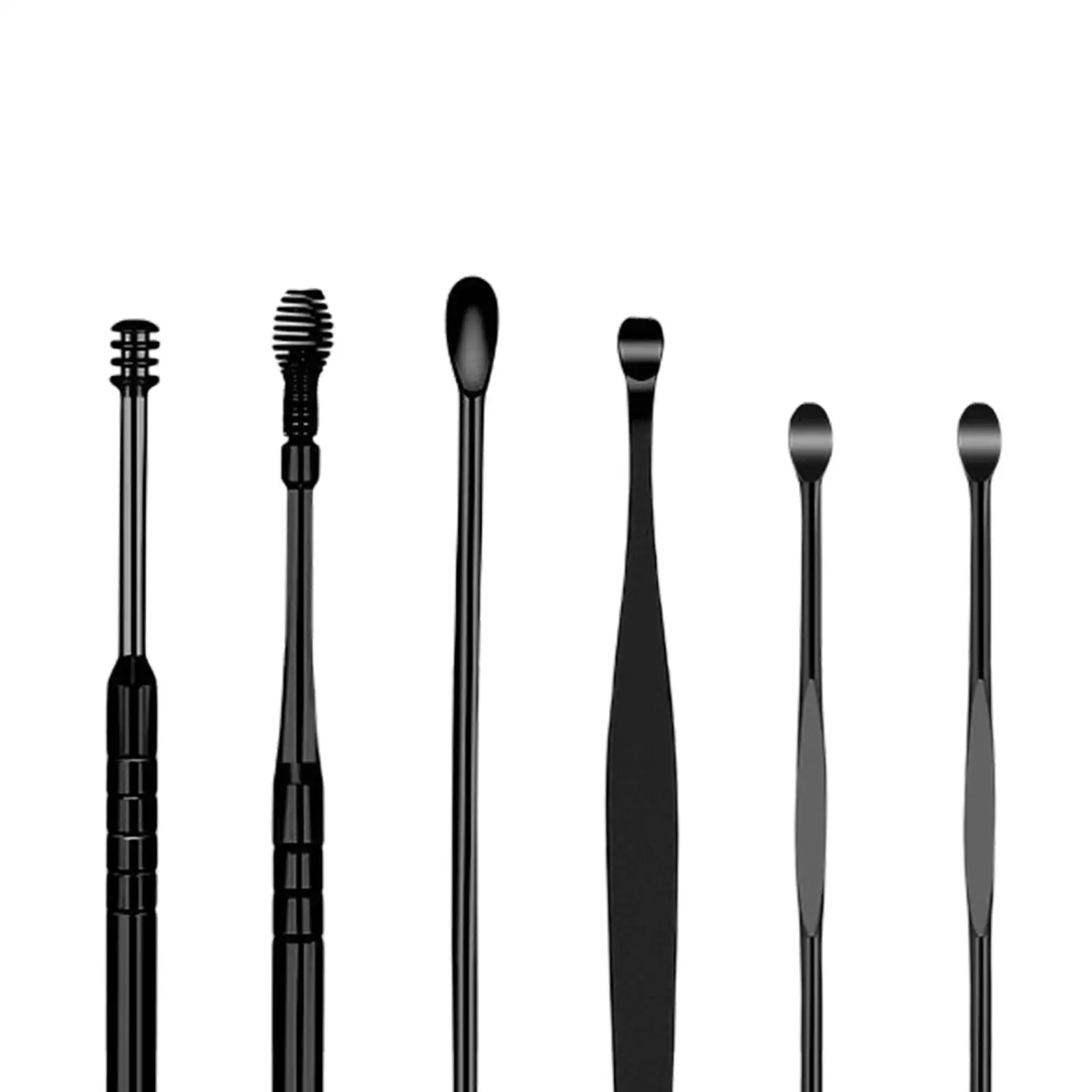 Multi Shape Stainless Steel Earwax Removal Curette Set Ear Pick Cleaning Kit with PU Bag for Home Use