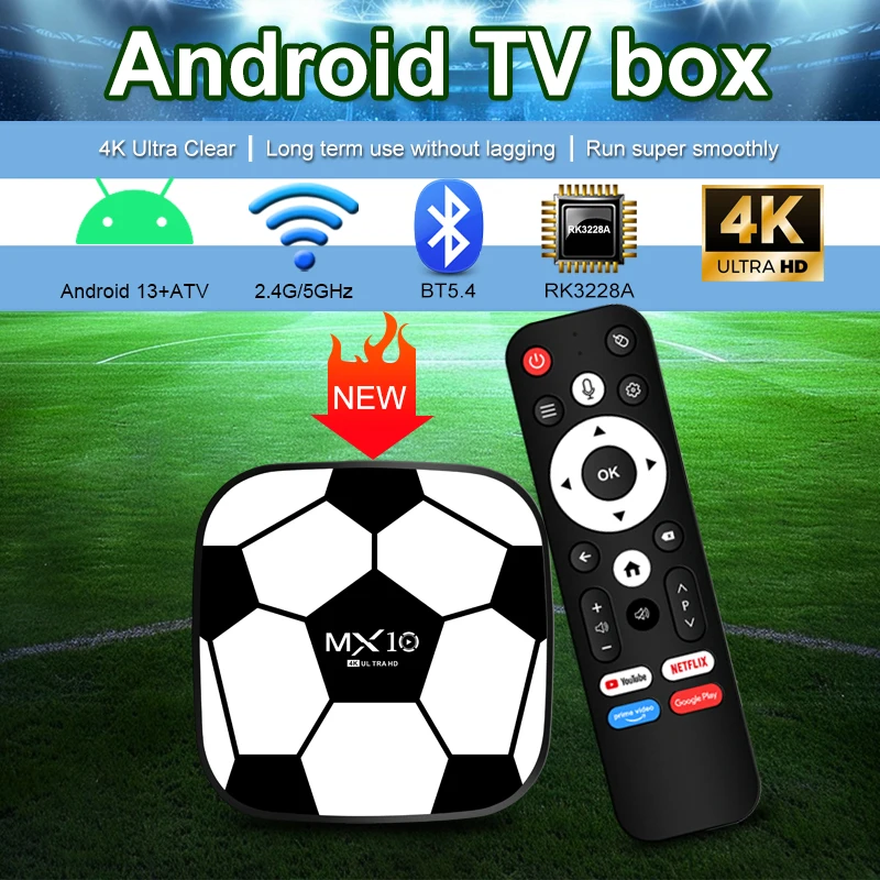 Android 13 TV Box 4K Allwinner RK3228A Quad-CoreMX10 Z3 2160P 1GB RAM 8GB ROM WiFi6 BT5.4 Network Media Player